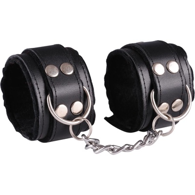 Dominate Me Leather Handcuffs D12 Black-Black