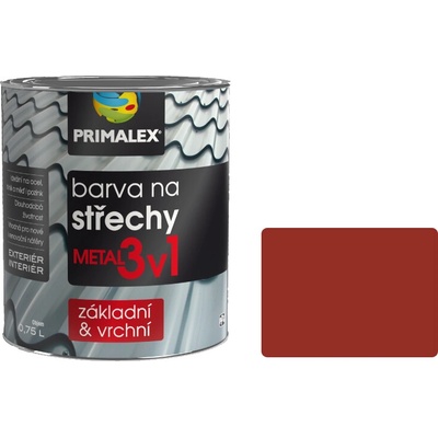Primalex Metal 3v1 Farba na strechy 0,75L metal červenohnedá