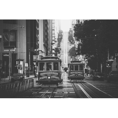 DIMEX ART Флизелинов фототапет исторически трамваи 375 x 250 см