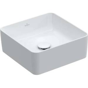Villeroy & Boch Collaro - Умивалник за монтаж върху плот, 38x38 см, CeramicPlus, Stone White 4A2138RW (4A2138RW)