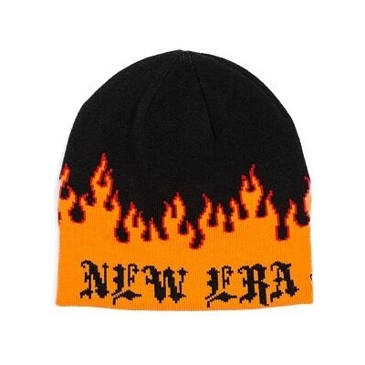 New Era Knit Thin Flame Skull Knit orange