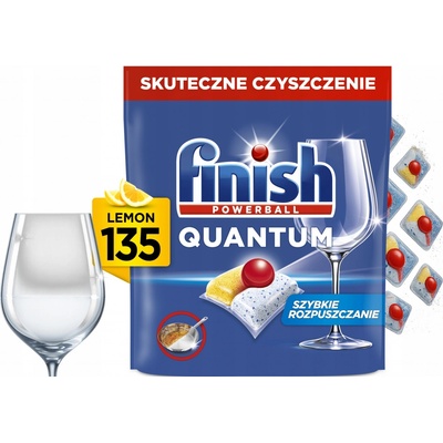 Finish Quantum All in 1 kapsle do myčky nádobí Lemon Sparkle 135 ks