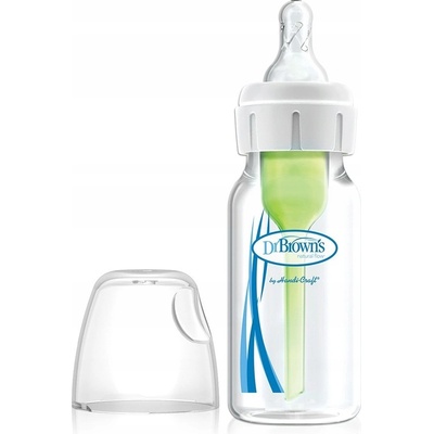 Dr. Brown's kojenecká láhev Options Narrow + anti Colic plastová bílá se silikonovým dudlíkem level 1 1 ks 120 ml