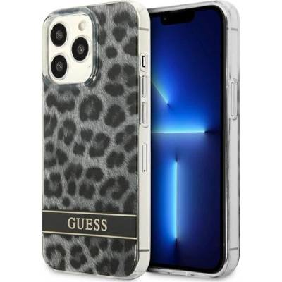 GUESS Кейс Guess GUHCP13LHSLEOK за iPhone 13 Pro / 13 6.1"", сив, твърд, Leopard (GUE002003-0)