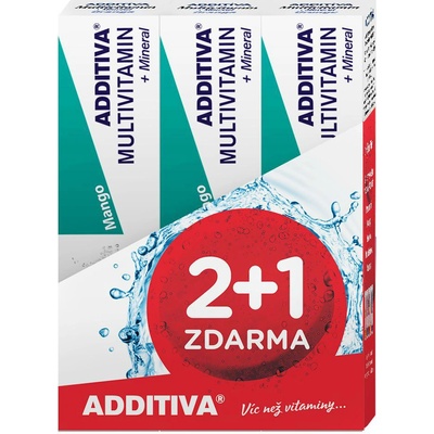 Additiva Multivitamín 2+1 mango šumivé tabliety 3 x 20 ks