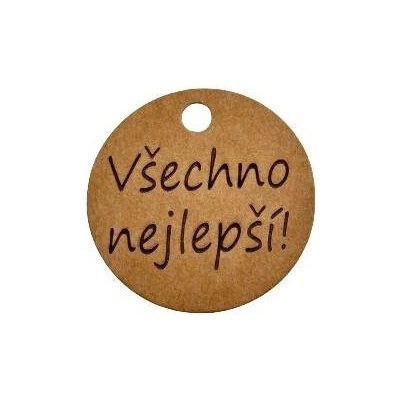 DCH Papírová visačka/jmenovka s Vaším textem Varianta: Kolečko