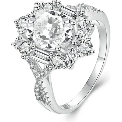 P&J Jewellery Stříbrný moissanitový prsten Brilantní svit SMR1