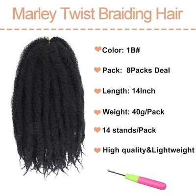 Mscat Marley Hair 18 palcové Marley Twist vlasy pro twisty 8 balení, ombre hnědé Marley zaplétání,