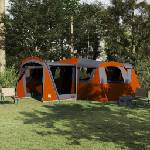 vidaXL Семейна палатка за 20 души 20-местен Сив и оранжев (42004079) Палатка