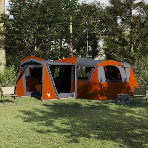 vidaXL Семейна палатка за 20 души 20-местен Сив и оранжев (42004079) Палатка
