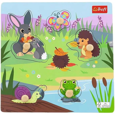 Trefl puzzle vkládačka Zvieratká na lúke 1/39 dielov