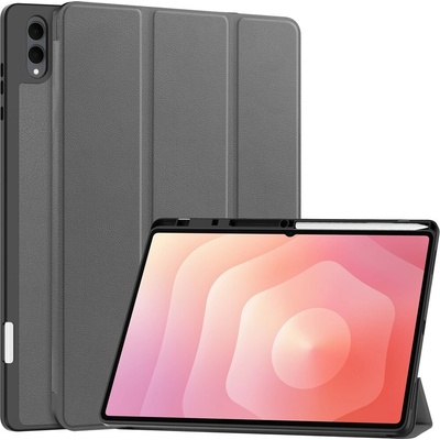 Vsechnonamobil 126965 LEATHER Klopnový kryt pro Samsung Galaxy Tab S11 Ultra šedý