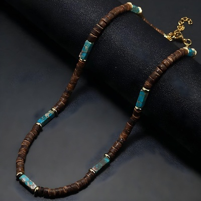 HARAHU Колие ab-34060 - Кафяво / Тюркоазено kp34060 (ab-34060)