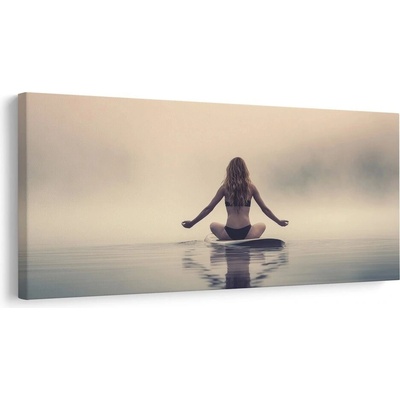 Obraz meditace uprostřed jezera - 80x40