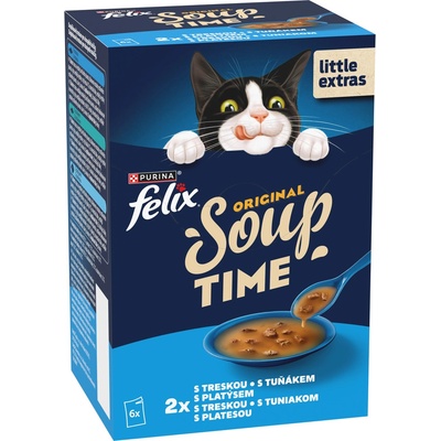 Felix Soup Original s treskou tuňákem a platýsem 6 x 48 g – Zbozi.Blesk.cz