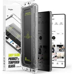 Ringke Протектор за Samsung Galaxy S25 Ultra (комплект от 2) - Ringke Easy Slide Privacy Tempered Glass - черен