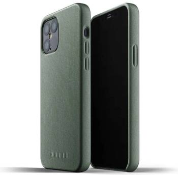 Mujjo Full Leather Case - кожен (естествена кожа) кейс за iPhone 12, iPhone 12 Pro (зелен)