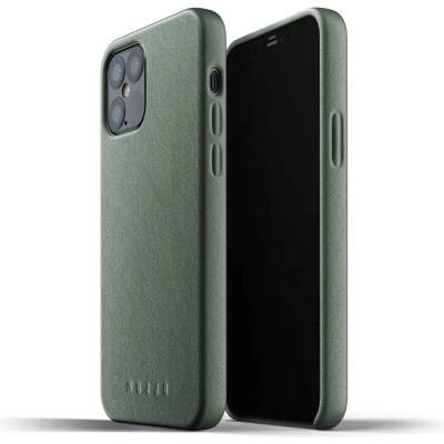 Mujjo Full Leather Case - кожен (естествена кожа) кейс за iPhone 12, iPhone 12 Pro (зелен)