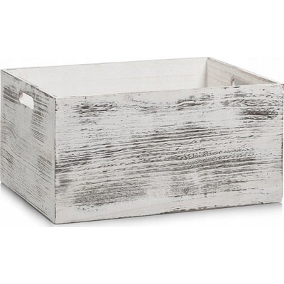 Zeller Úložný box Rustic White dřevěný bílý 40 x 30 x 20 cm