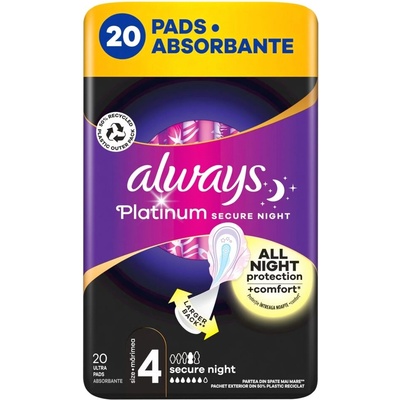 Always Platinum Secure Night санитарна салфетка 20бр (8700216186797)