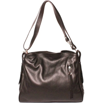 Dvouoddílová kožená kabelka na rameno i crossbody 22.2 černá