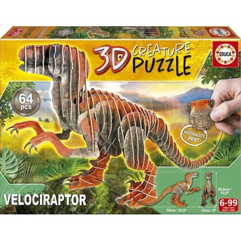 EDUCA 3D puzzle Velociraptor 64 ks