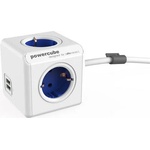 allocacoc PowerCube Extended 4 Plug + 2 USB 1,5 m (1402BL)