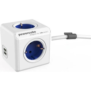 allocacoc PowerCube Extended 4 Plug + 2 USB 1,5 m (1402BL)