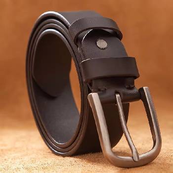 DELIS Мъжки колан c-142, естествена кожа, тъмнокафяв (c-142)