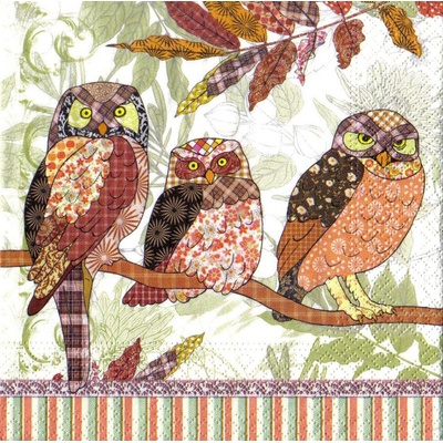 Ubrousek 33x33cm Sovičky origami – Sleviste.cz