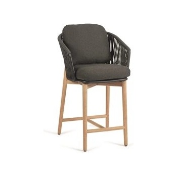 Diphano Newport Diphano rám teak a hliník šedočerná lava výplet lanko tmavě šedá carcoal bez polstrů