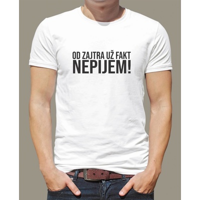 Coolsign tričko Nepijem biela