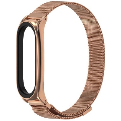 Xiaomi Milánský tah - Mi Band 3/4/5/6 kovový náhradní řemínek - Magnetický Rose Gold MBSCZ-5MTRG