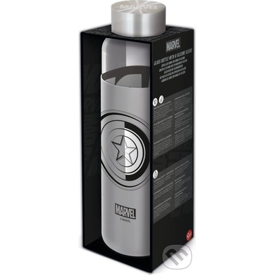 Epee Merch Marvel Avengers sklenená fľaša so silikónovým návlekom 585 ml