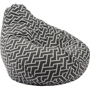 Pufrelax Пуф круша 320л. , Nirvana Grande, Zippity Charcoal, Перящ се калъф, Пълнеж от Полистиролни перли, Гама Premium (PUF-G-NGR-PT-ZIC)