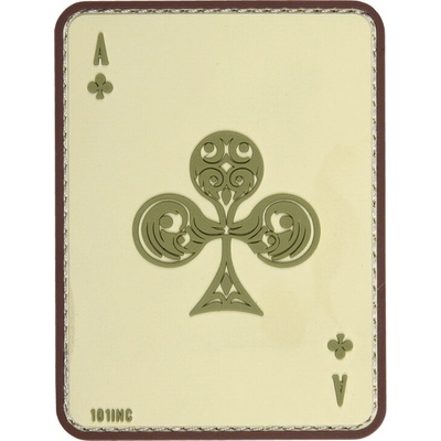 Gumená nášivka 101 Inc Ace of Clubs - coyote