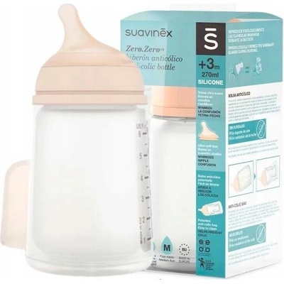 Suavinex antikoliková lahvička Zero M bílá 270ml