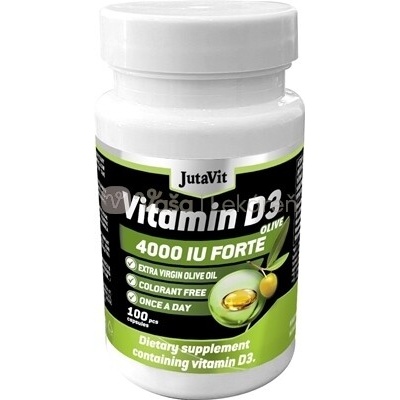 JutaVit Vitamín D3 4000 IU Forte Oliva 100 mäkkých kapsúl