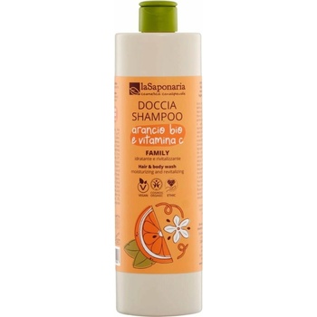 La Saponaria Rodinný 2v1 šampón a sprchový gél s pomarančom a vitamínom C 500 ml