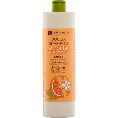 La Saponaria Rodinný 2v1 šampón a sprchový gél s pomarančom a vitamínom C 500 ml