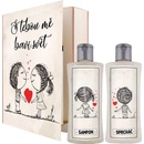 Bohemia Gifts S tebou mě baví svět sprchový gel 200 ml + šampon na vlasy 200 ml kniha dárková sada