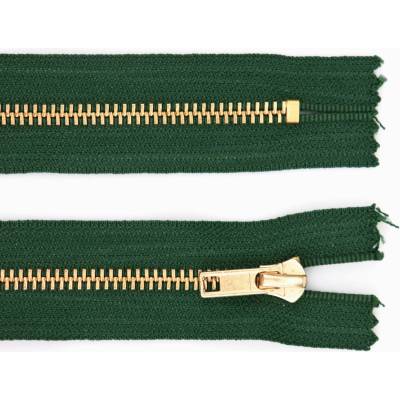 Pro Háčkování Kovový zip nedělitelný 16 cm, Ø 6 mm lahvově zelený