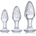Booty Sparks Shimmering Gem Anal Plug Set Silver