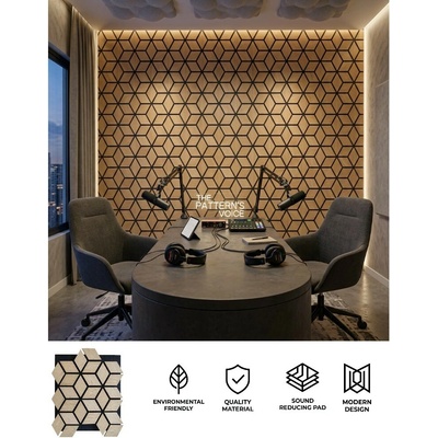 Akustický panel na zeď - 3D dřevěný obklad na zeď 81×66 cm - VELLOR