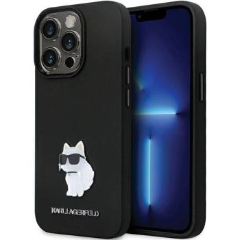 KARL LAGERFELD Кейс Karl Lagerfeld KLHCP14XSMHCNPK за iPhone 14 Pro Max 6.7"", черен, Silicone C Metal Pin