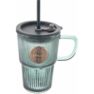 VERDE Hrnček s viečkom a slamkou 460 ml