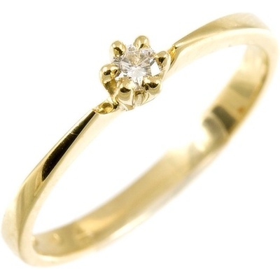 Šperky NM Dámský zlatý prsten s briliantem 1870
