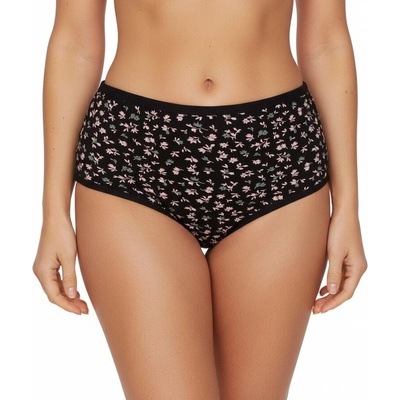 Дълбока бикина в черно с цветя