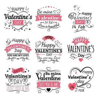 Sugar Stamp Pusinky předtištěné předlohy Valentýn Předtištěný arch č.11 Nápisy 2, pr 3 cm