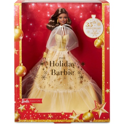 Barbie Signature Vianočná s hnedými vlasmi